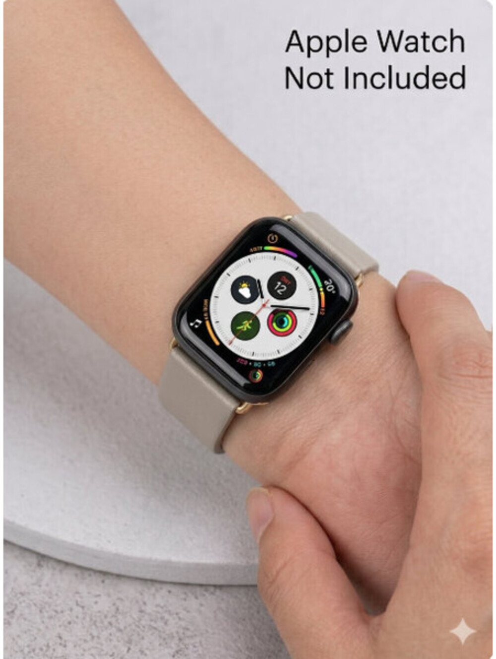 Genuine Leather Band Grey Fits Apple Watch 42mm & 44mm